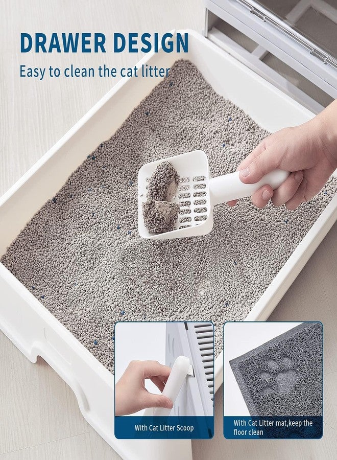 KittuPet Foldable Cat Litter Tray with Lid,Large Space Pet Toilet Boxes with Cat Litter Scoop,Closed Litter Box Pull-Out Drawer,Easy Cleaning,Prevent Odor,Green - Image 5